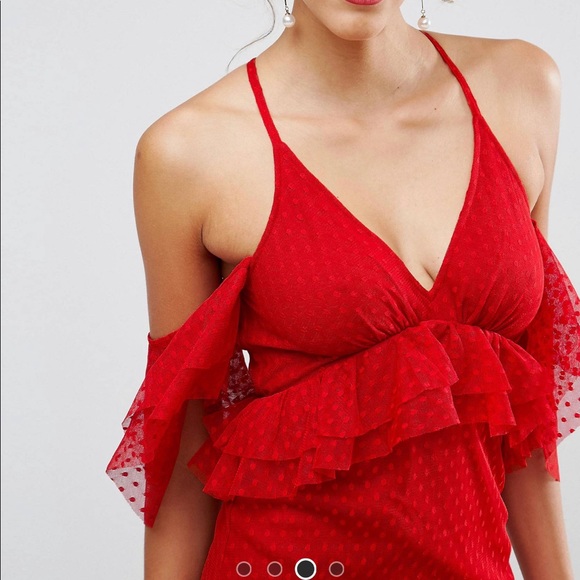 ASOS Cold Shoulder Plunge Maxi Dress - Picture 3 of 4